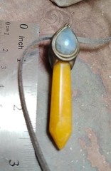 Sunshine, Golden Healer Quartz Necklace Moonstone Pendant, Joy Healing Jewelry