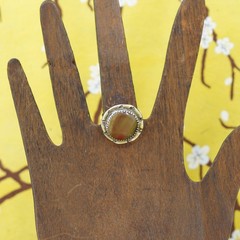 Size 8, Vintage Sterling 925 silver handmade ring with dendritic agate