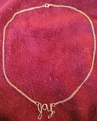 14k Gold Filled GF Joy Word Wire Pendant Plate Chain Necklace Name Bible Verse