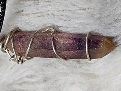 Unique Wire Wrapped Sparkly Ametrine Point Necklace on Adjustable Necklace