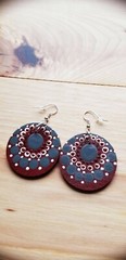 Dot Art Bohemian Mandala Burgundy Gray South Kitsap Earrings