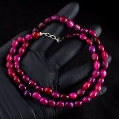 22 Inches Most Brilliant 205. Cts Pink Ruby Beaded Necklace Jewelery RK 10 E712