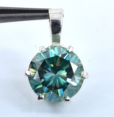RARE 6 Ct Certified Blue Diamond Pendant Necklace-FREE Diamond studs.Free Tariff