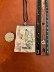 Huge Jadeite Dragon Pendant Necklace Handcrafted USA Seller