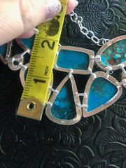 Mountain Sky Blue Turquoise Dark Matrix Necklace 18-19″ Southwestern