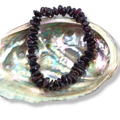 Crushed Red Garnet Rough Bracelet Handmade Elastic Adjustable Raw Bracelet