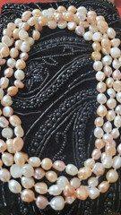 64 inch Freshwater Pearl Necklace White Peach Lavender Baroque Knotted 8mm x 6mm