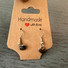 Handmade Silver Heart Drop Earrings Dainty Dangle French Hook Jewelry New