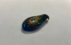 Lotus Flower Art Glass Teardrop Pendant