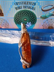 Orange Kyanite Sterling Silver Pendant Artisan Jewelry Gift