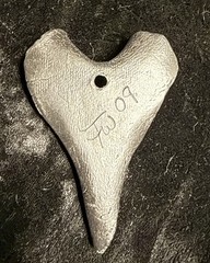 Red Heart Large Pendant Signed Vintage 3 Inches Long Valentine’s
