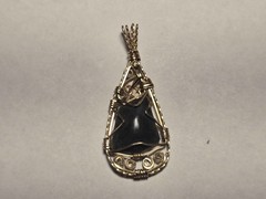 Wire-Wrapped Natural Opal Pendant in Gold-Tone Setting JB