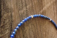 Navajo Hand Strung Lapis 3mm Beaded Anklet by D. Jake