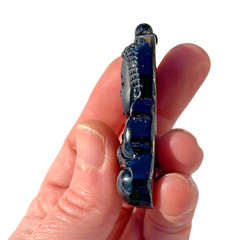 Black Obsidian Baby Buddha Necklace Amulet Pendant With Long Black Cord Chain