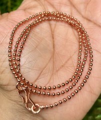 7 inch Pure Copper Solid Ball Chain Bracelet, Healing Copper Jewelry, Spiritual