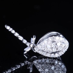 Solid 14K White Gold Round Semi Mount Pave Natural.1ct Diamonds Beauty Pendant