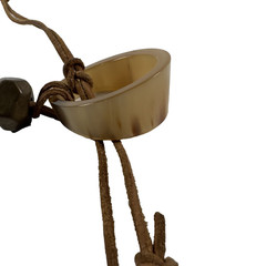 Vtg. Handmade 1980s ESTATE Adjustable Choker Hippie Leather & Natural Stones