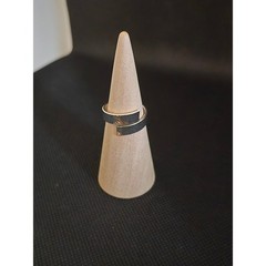 Artisan Textured Bypass Ring silver tone Minimalist Modern Band