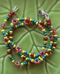 🍉Handmade Watermelon-Inspired Glass Seed Bead Necklace🍉Stainless Steel Clasp✨