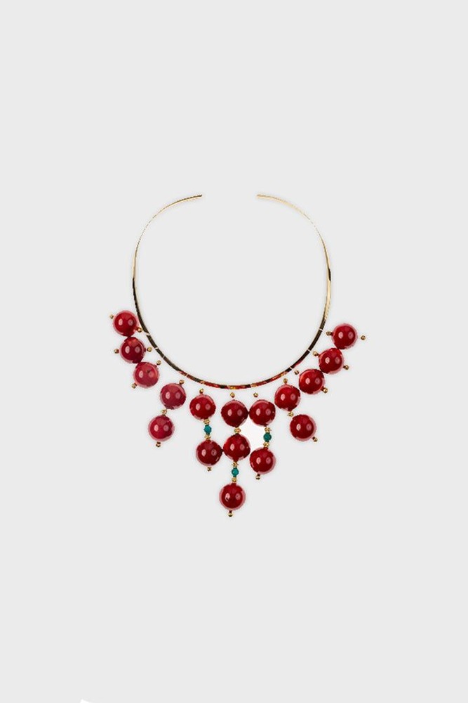 Red Jade Cleopatra Wire Necklace