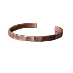 Pure Copper Carved Cuff Bracelet, Unisex Bangle, Adjustable 15-18cm