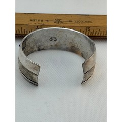 Native American Step Kiva Sterling Cuff Bracelet Lapis Lazuli 40+g