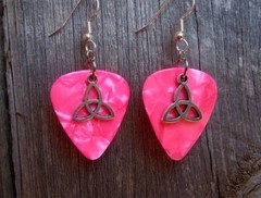 Triquetra Charm Guitar Pick Earrings – Pick Your Color
