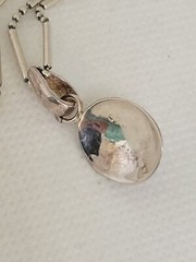 Natural Lapis Lazuli Pendant Necklace 925 Sterling Silver 18″ Bead Bar