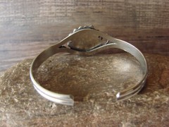 Navajo Indian Nickel Silver Turquoise Bracelet by Tolta