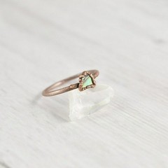 Size 7 Abalone Ring, Raw Stone, Antique Copper, Stacking Boho Jewelry