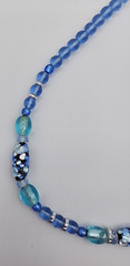 Artisan Glass Foil Beads with German Glass Beads Necklace 17 3/4″ w/o Closures