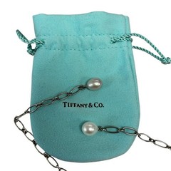 Tiffany & Co. Elsa Peretti 925 Sterling Silver Oval Link Chain Pearl Necklace