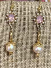 HUGE SALE*HANDCRAFTED NATURAL 11 MM FRESHWATER &SEED PEARL DROP EARRINGS.g-NEW