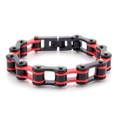 Motorcycle Chain Bracelet For Women Red Punk Stainless Steel Bracelets Jewelry