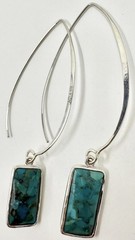 Silpada 925 Sterling Silver Stabilized Turquoise Statement Earrings W3379