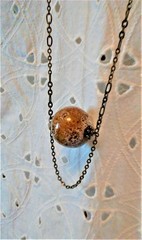 Handmade Brown Ceramic Pendant Long Necklace