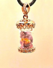 Nature Super Seven Crystal Chips Bottle Pendant Necklace