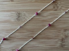 New Garnet, Rhodonite Garnet & Sterling Silver Necklace Handmade 19 1/4 in.-N387