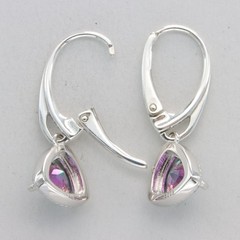 925 Sterling Silver – Trilliant Mystic Topaz Dangle Leverback Rainbow Earrings