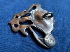 Vintage Fine Cast Pewter Art Nouveau Flower Pendant