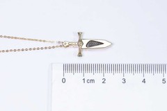 Knight Sword – Boulder Opal & Princess Cut Diamond Pendant ONLY 18K Yellow Gold