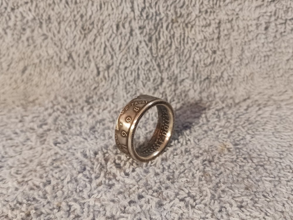 1998 90% Silver Kennedy Half Dollars size 9-1 /2 coin ring handmade (A)