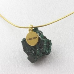 Raw Malachite Necklace. 24.0 Ct. Kipushi Mine, Haut-Katanga, Congo. Made In