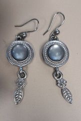 Artisan Crafted Cultured Fashion Grey Pearl Shaped Dangle Earrings Mood Themed