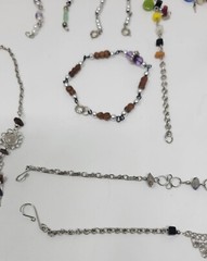 Handmade Anklets And Bracelets Beads And Colorful Stones Lot Of 22
