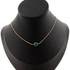 Necklace 1 Pearl Malachite 0 5/16in Chain Steel Golden Stainless Women
