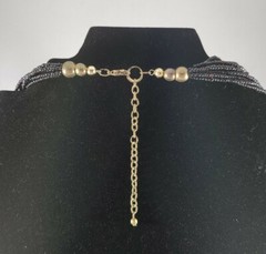 Handcrafted Bib Choker Seed Beads & Gold Spacer Beads Boho Pattern