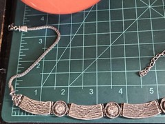 Grace & Heart Artisan Textured Sterling Silver Clear Cubic Zirconia Bib Necklace