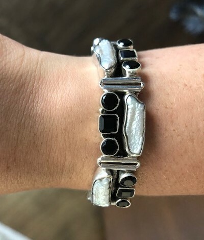 Onyx and Mother of Pearl Bracelet