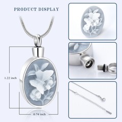 Lotus Flower Keepsake Circle Ashes Locket Urn Necklace for Ashes Ashes Necklace